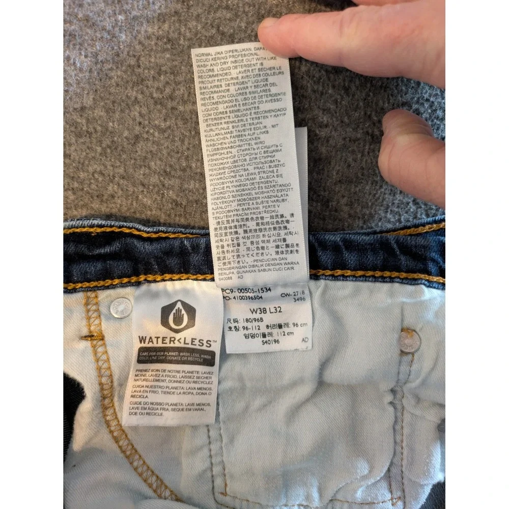 Levi's Jeans Mens 505 Regular Fit Straight Leg Blue 38x32 Vintage Style 80s‎